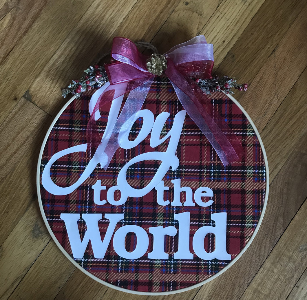 Joy to the World Christmas Hoop