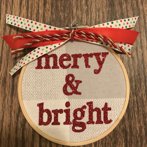 Merry & Bright Christmas Hoop